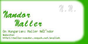 nandor maller business card